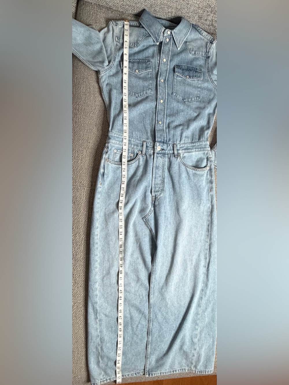 COS Denim Maxi Shirt Dress Organic Cotton Lyocell US 6 BNWOT - Picture 13 of 16